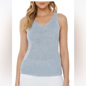 VICI x Nordstrom Sweater Tank in Creamy Blue.